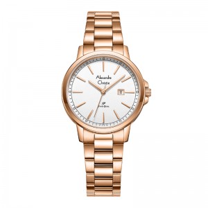 Alexandre Christie AC 1014 Rosegold White Steel LDBRGSL